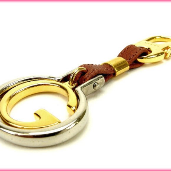 Authentic Gucci key ring Key holder G logos Silver Gold Woman - Picture 3 of 4